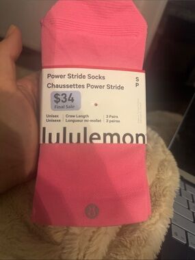 lululemon athletica Power Stride Crew Socks - Bright Pink